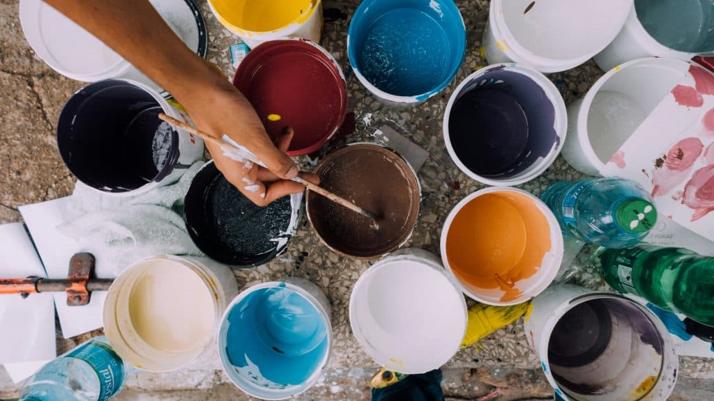 different color of paints