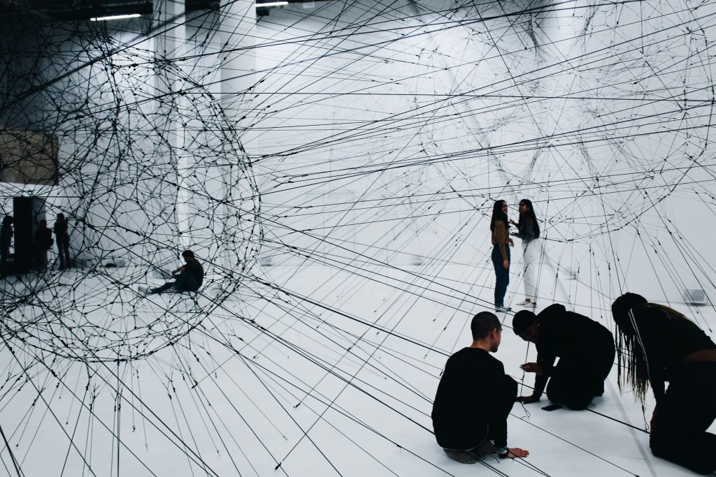 people and broken glass
