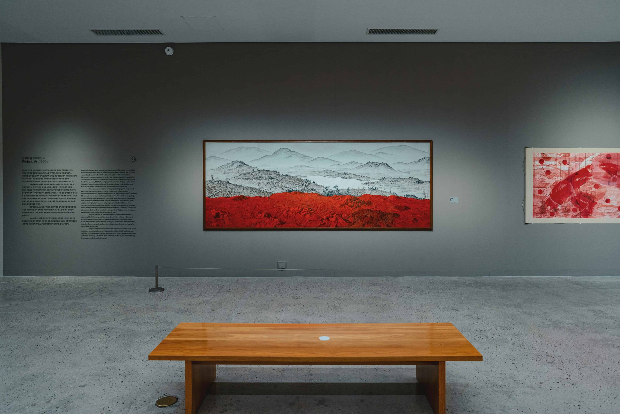 paitings and a table