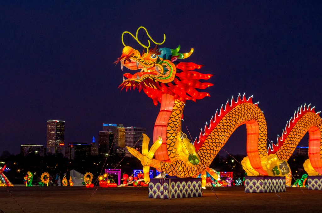 big dragon with lights
