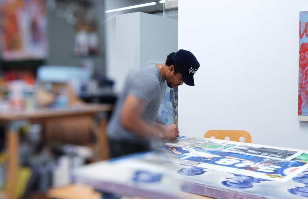 man doing arts