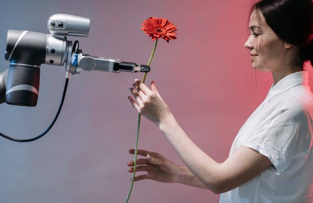 women holding flower